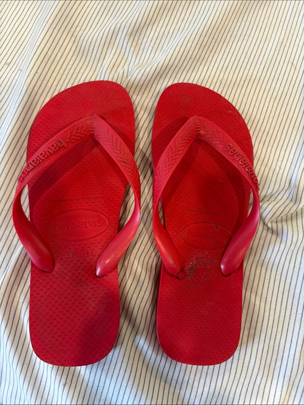 Havaianas Red Rubber Flip Flops